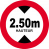 hauteur de passage maximum 2.50m - 15cm - Sticker/autocollant