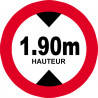 hauteur de passage maximum 1.90m - 10cm - Sticker/autocollant