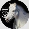 Cheval Camarguais - 5cm - Sticker/autocollant