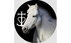 Cheval Camarguais - 10cm - Sticker/autocollant