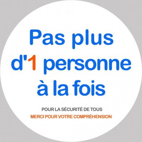 Pas plus d'1 personne à la fois - 10cm - Sticker/autocollant