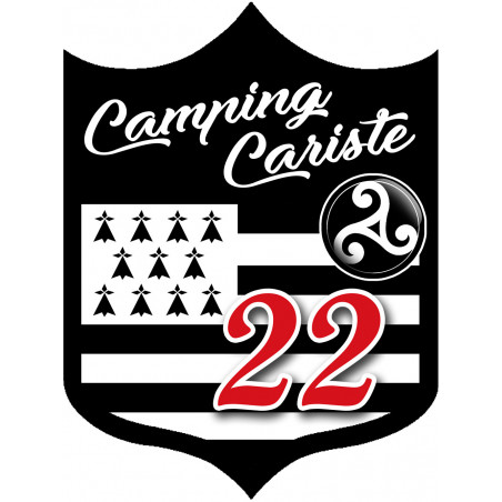 blason camping Breton 22 - 15x11.2cm - Sticker/autocollant