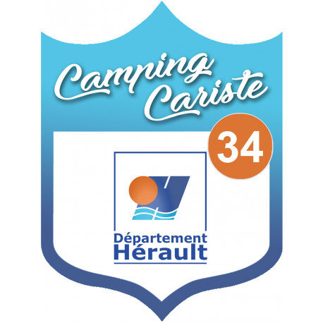 campingcariste Hérault 34 - 10x7.5cm - Sticker/autocollant