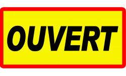 Sticker / autocollants : OUVERT - 29x14cm