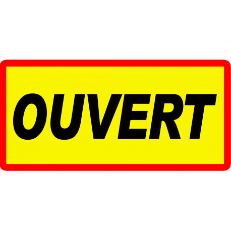 Sticker / autocollants : OUVERT - 29x14cm