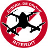 Survol de drone interdit - 5cm - Sticker/autocollant