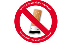 NE PAS JETER VOS MEGOTS PAR TERRE ! - 15cm - Sticker/autocollant