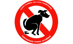 Stop aux crottes de chiens - 10cm - Sticker/autocollant