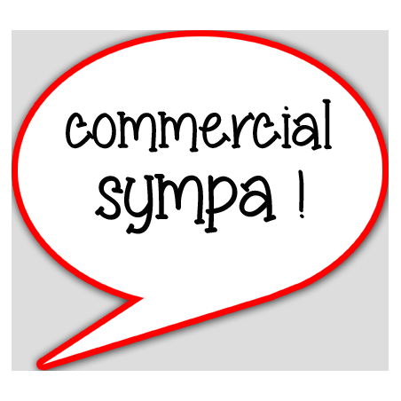 commercial sympa - 15x13.5cm - sticker/autocollant