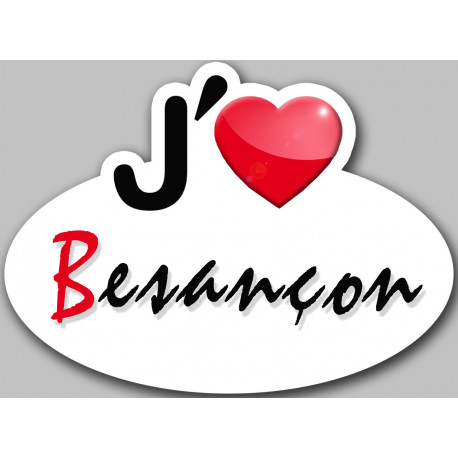 j'aime Besançon - 15x11cm - Sticker/autocollant