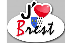 j'aime Brest - 15x11cm - Sticker/autocollant