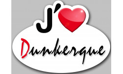 j'aime Dunkerque - 15x11cm - Sticker/autocollant