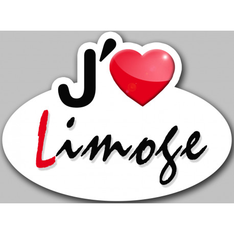 j'aime Limoge - 15x11cm - Sticker/autocollant