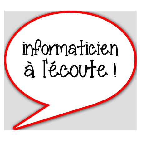 informaticien à l'écoute - 10x9cm - sticker/autocollant