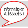 informaticien à l'écoute - 10x9cm - sticker/autocollant