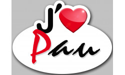 j'aime Pau - 15x11cm - Sticker/autocollant