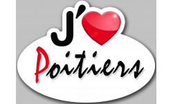 j'aime Poitiers - 15x11cm - Sticker/autocollant