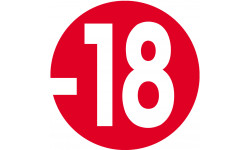 interdit moins 18 ans rouge - 10cm - Sticker/autocollant