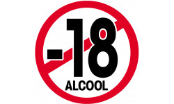 interdit moins 18 ans alcool (5cm) - Sticker / autocollant