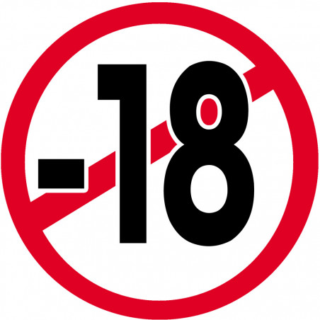 interdit moins 18 ans classique - 10cm - Sticker/autocollant