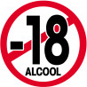 interdit moins 18 ans alcool (20cm) - Sticker/autocollant