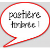 postière timbrée - 15x13.5cm - sticker/autocollant