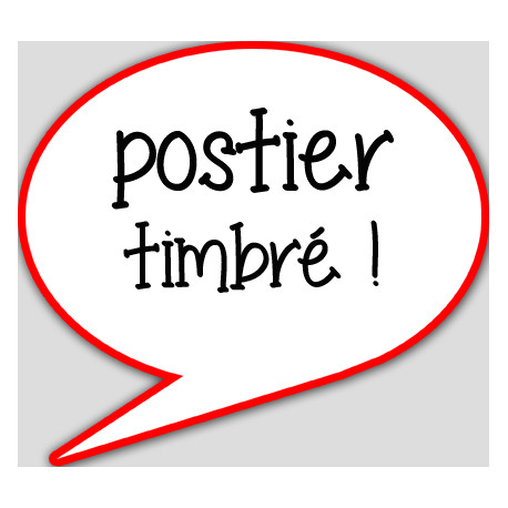 postier timbré - 15x13.5cm - sticker/autocollant