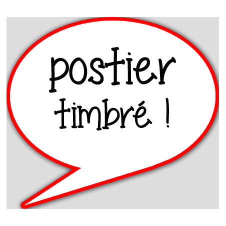 postier timbré - 15x13.5cm - sticker/autocollant