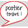 postier timbré - 15x13.5cm - sticker/autocollant