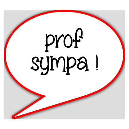 prof sympa - 10x9cm - sticker/autocollant