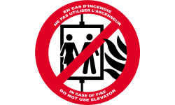 En cas d'incendie ne pas utiliser l'ascenceur - 20cm - Sticker/autocollant