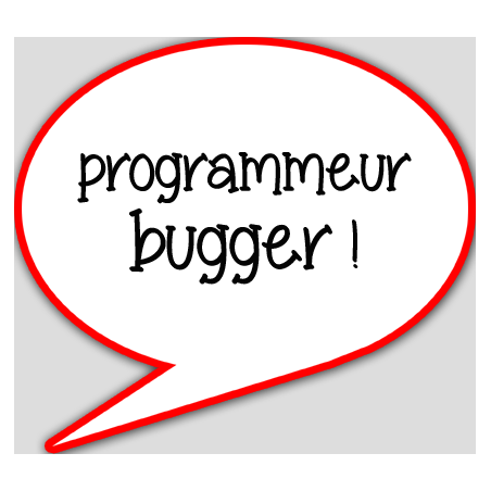 programmeur bugger - 15x13.5cm - sticker/autocollant