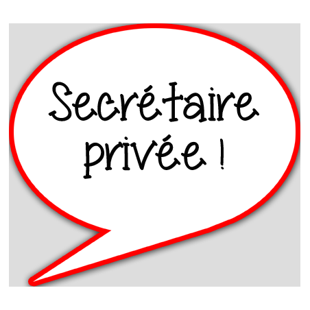 Secrétaire privée - 15x13.5cm - sticker/autocollant