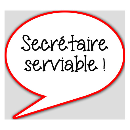 Secrétaire serviable - 10x9cm - sticker/autocollant