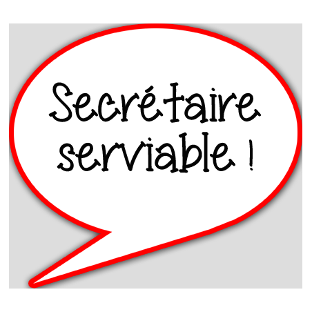 Secrétaire serviable - 10x9cm - sticker/autocollant