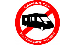 Stationnement interdit aux camping car - 10cm - Sticker/autocollant