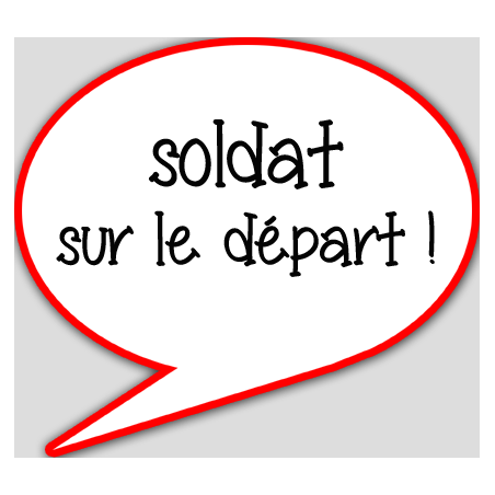 soldat sur le départ - 10x9cm - sticker/autocollant