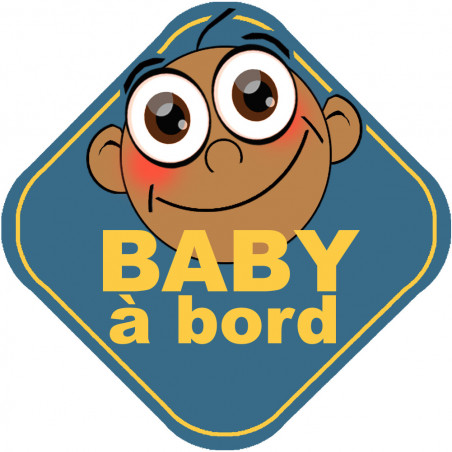 Baby à bord garçon méditerranéen - 10cm - Sticker/autocollant