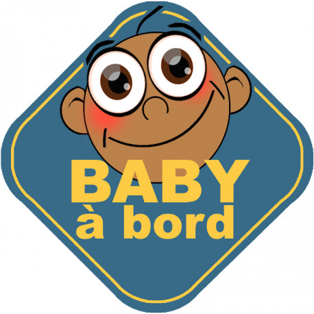 Baby à bord garçon méditerranéen - 15cm - Sticker/autocollant