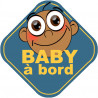 Baby à bord garçon méditerranéen - 15cm - Sticker/autocollant