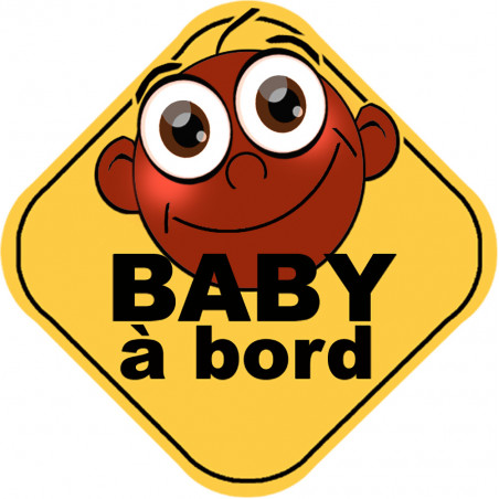 Baby à bord afro - 10cm - Sticker/autocollant