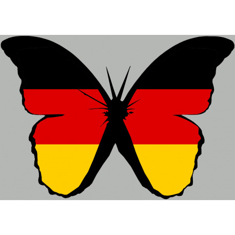 effet papillon Allemand - 10x7cm - Sticker/autocollant