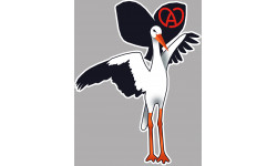 Cigogne logo Alsacien - 10x7,5cm - Sticker/autocollant