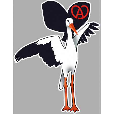 Cigogne logo Alsacien - 10x7,5cm - Sticker/autocollant