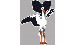 Cigogne Alsacienne - 10x7,5cm - Sticker/autocollant