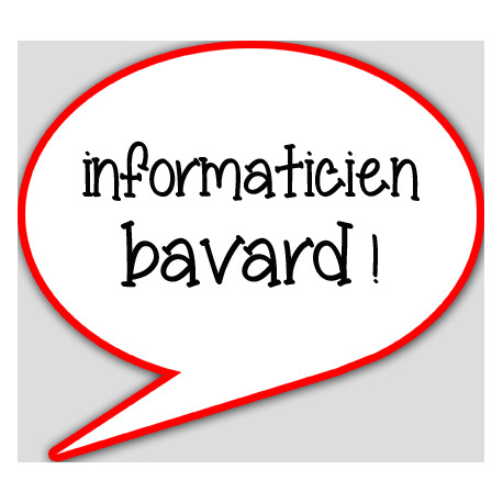 informaticien bavard - 10x9cm - sticker/autocollant