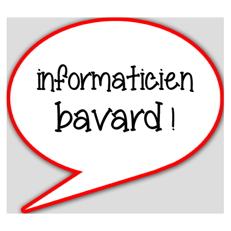 informaticien bavard - 10x9cm - sticker/autocollant