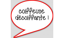 coiffeuse décoiffante - 10x9cm - sticker/autocollant