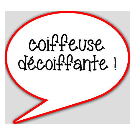 coiffeuse décoiffante - 10x9cm - sticker/autocollant