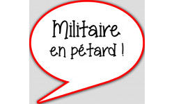 militaire en pétard - 10x9cm - sticker/autocollant